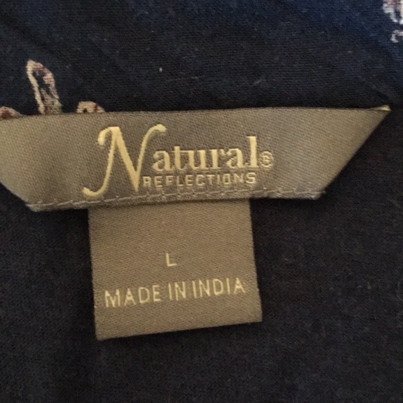 Large Natural Reflections Blue Aztec Tribal Shirt - Picture 3 of 3